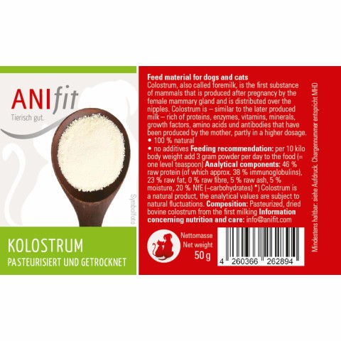 Hund Katze Nahrungsergänzungen Kolostrum 50g 1 Stück -4- Anifit