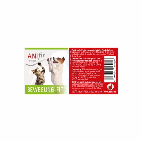 Hund Katze Nahrungsergänzungen Bewegung-Fit 80g 1 Stück -4- Anifit